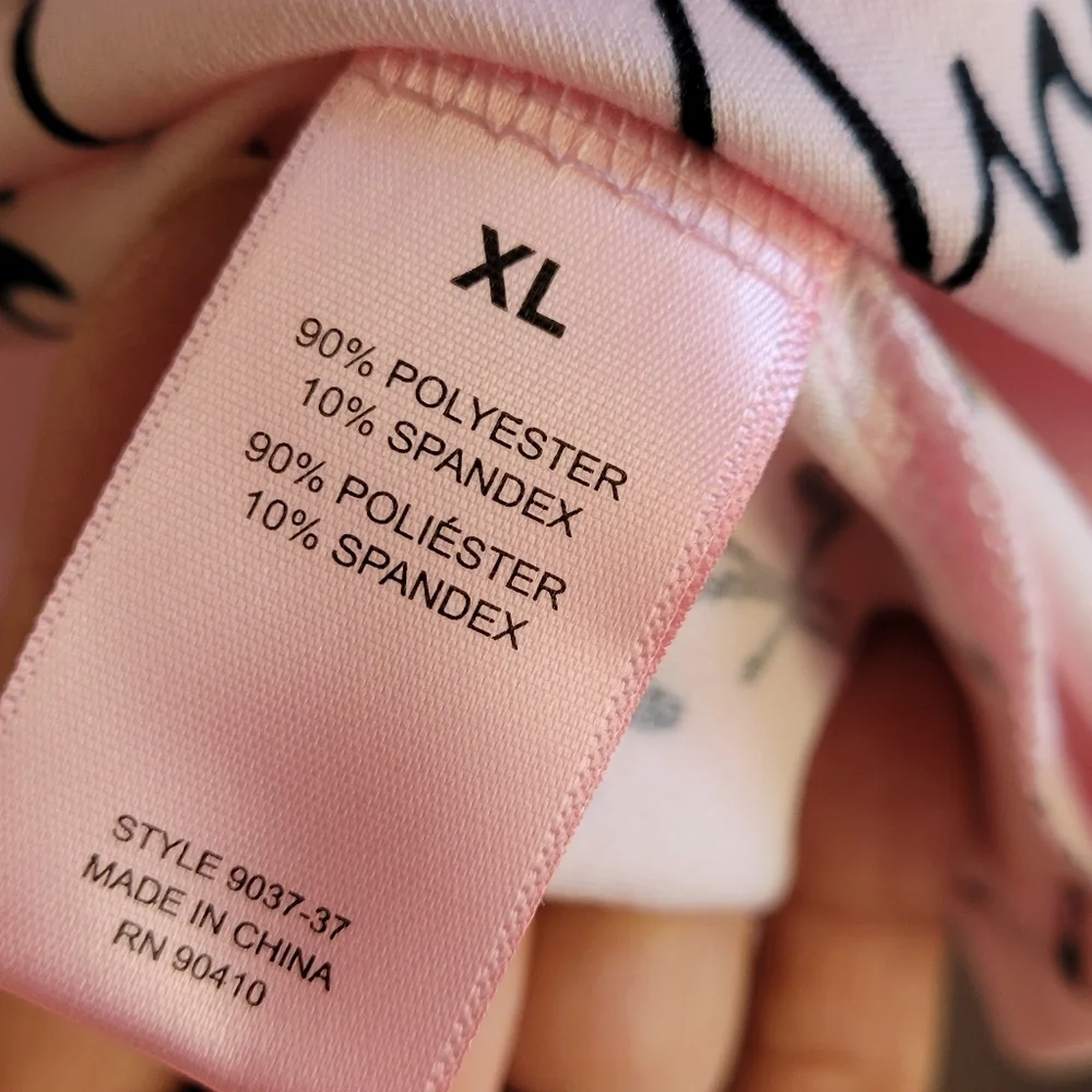 Juicy Couture Pink/Black Pajama Set Size XL Super Soft Button Down New - Picture 10 of 12